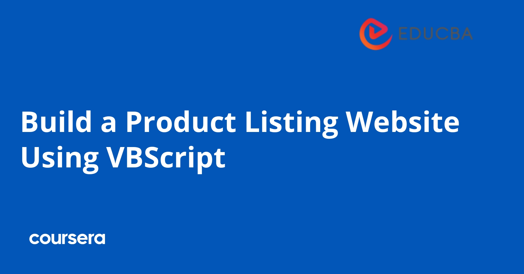 Build a Product Listing Website Using VBScript