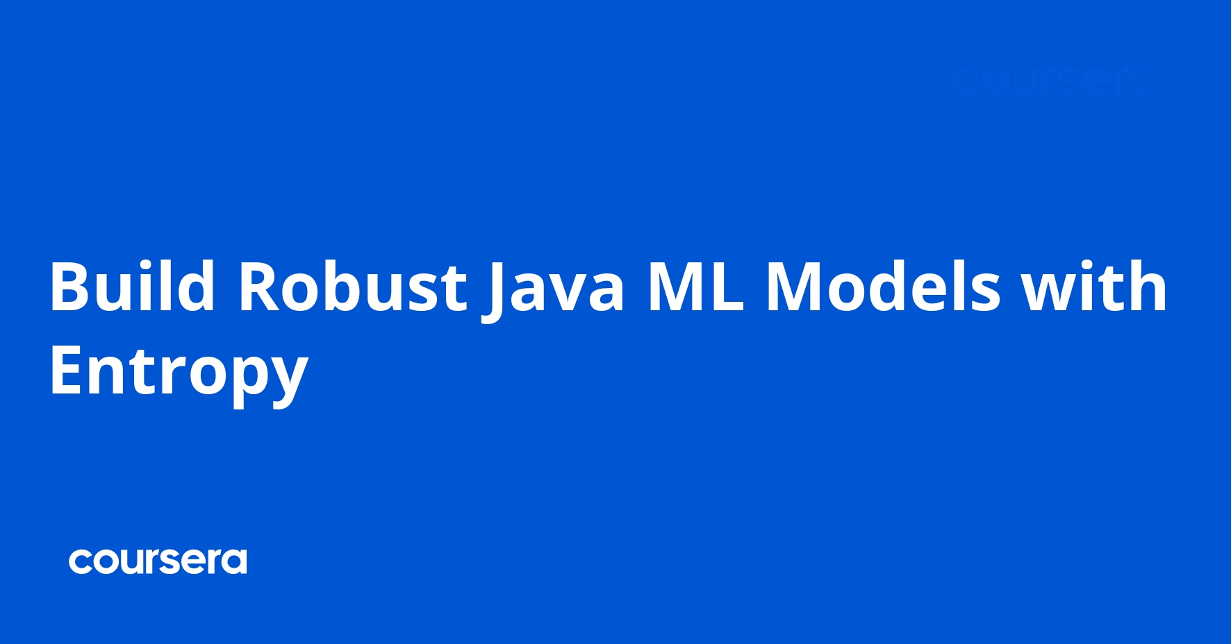 Build Robust Java ML Models with Entropy