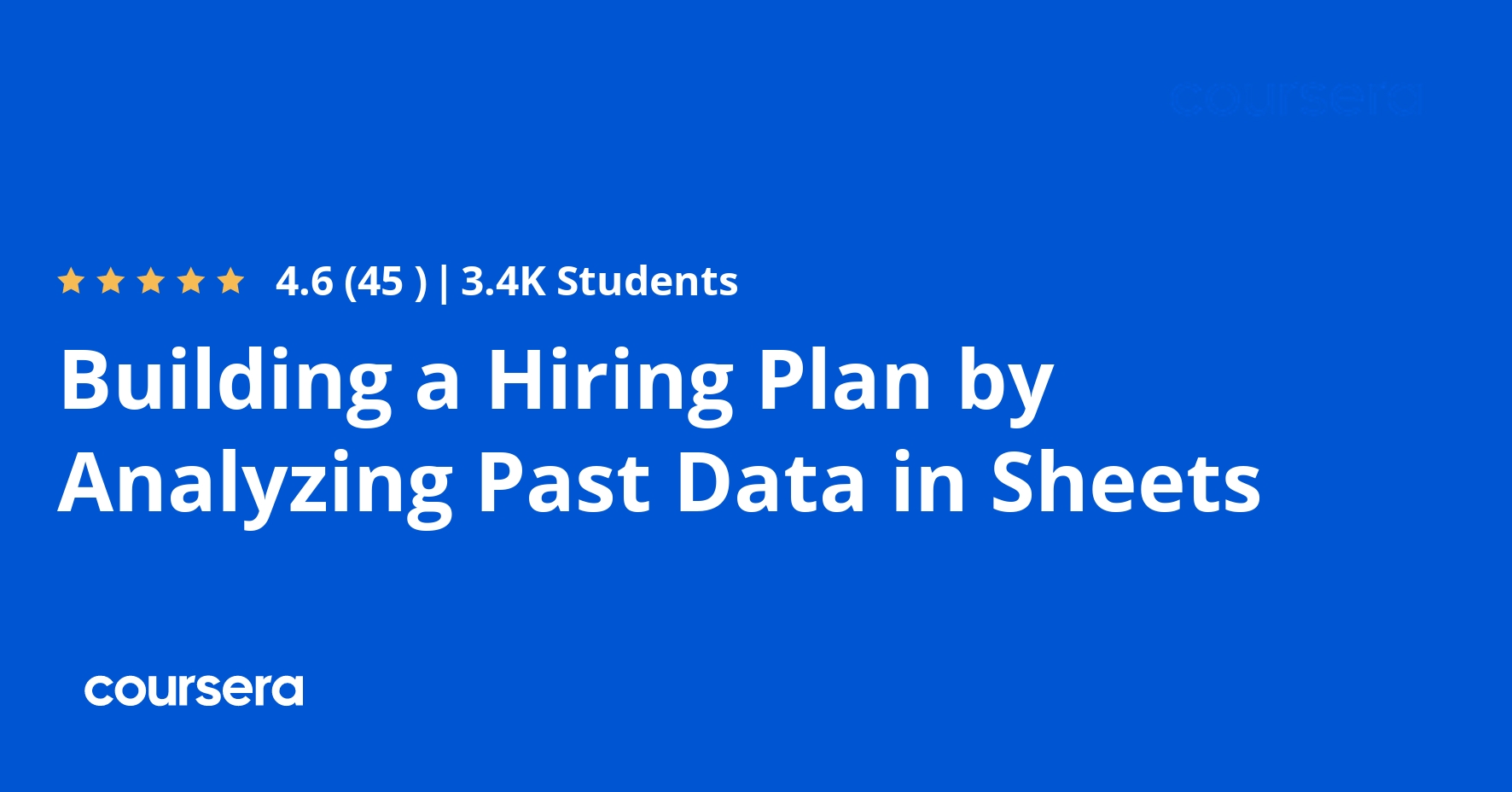 Building a Hiring Plan by Analyzing Past Data in Sheets