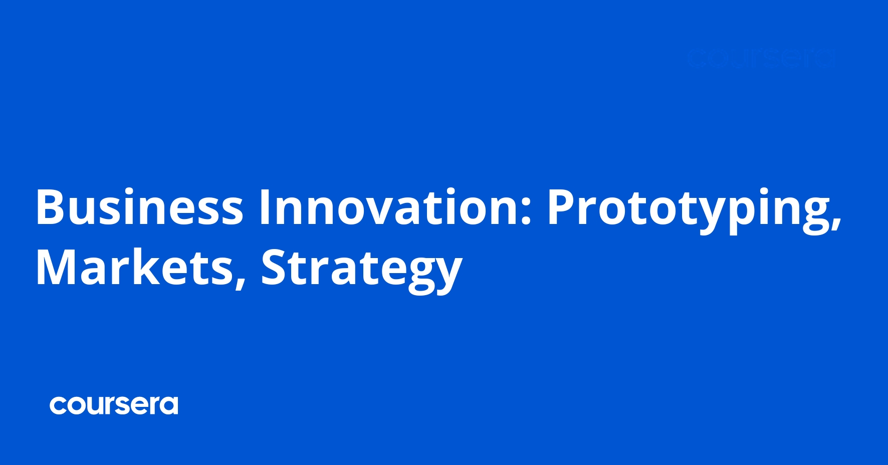 Business Innovation: Prototyping, Markets, Strategy