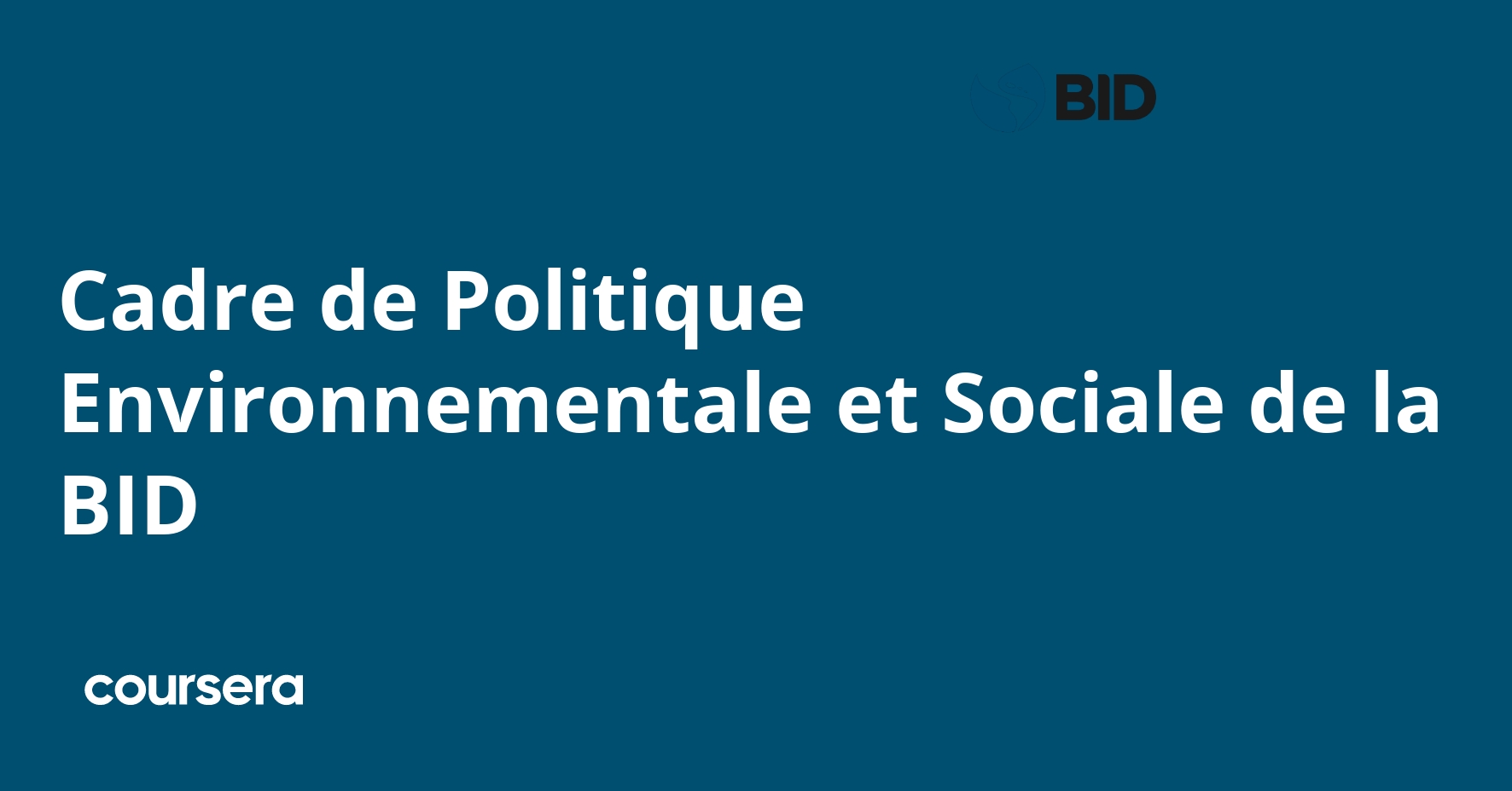 IDB Environmental and Social Policy Framework