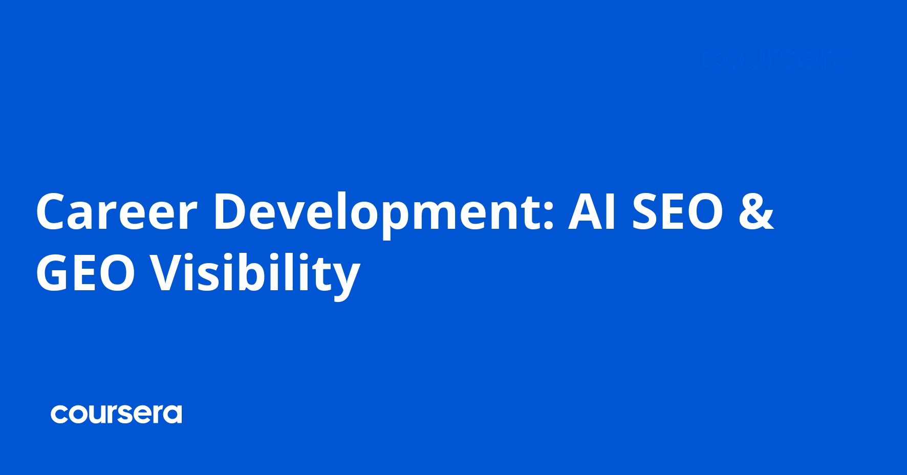Career Development: AI SEO & Digital Marketing