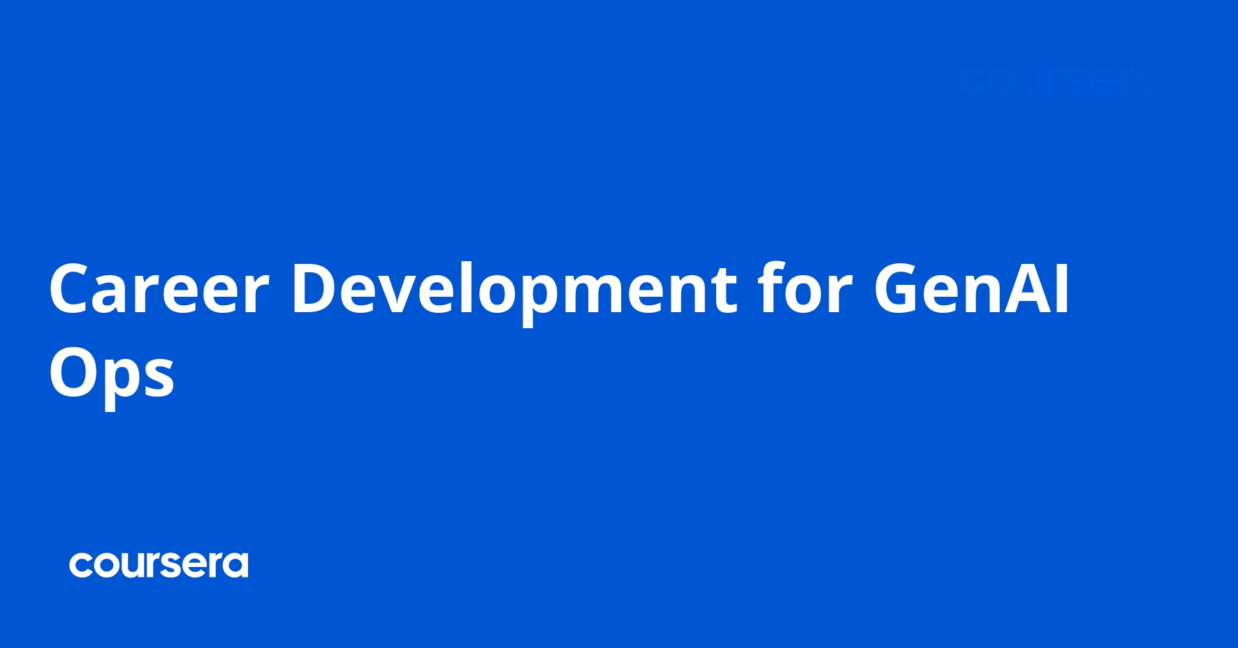 Career Development for GenAI Ops