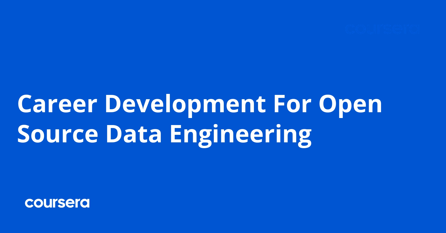 Career Development for Open Source Data Engineering