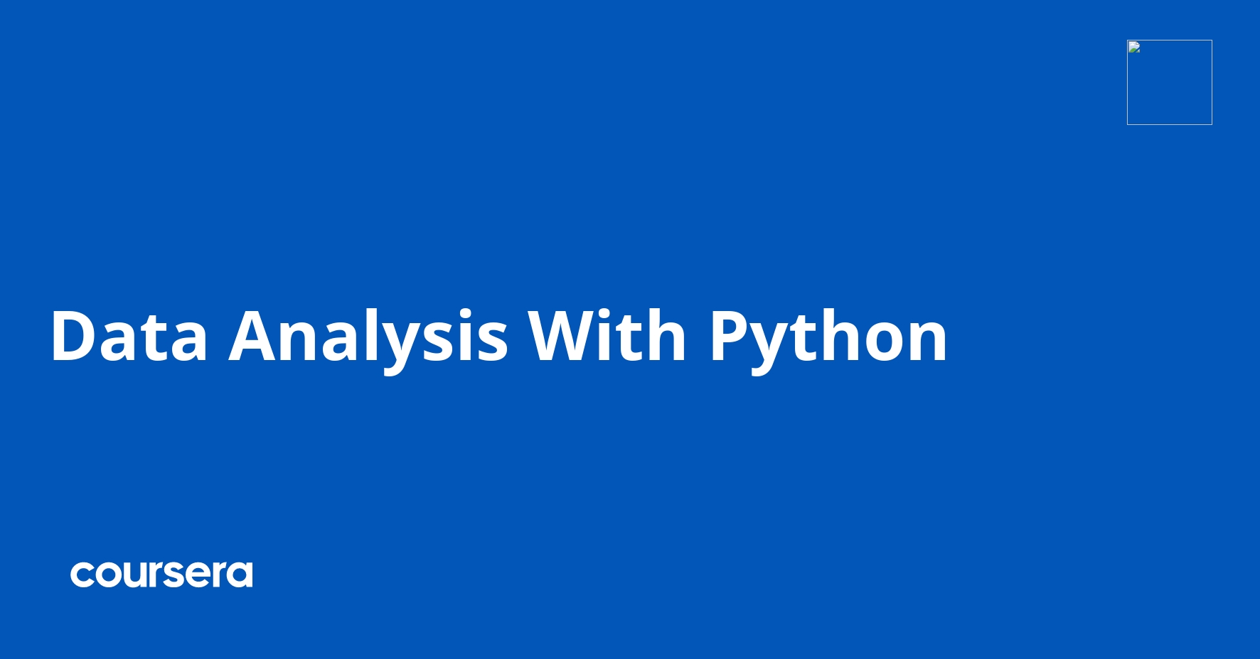 Data Analysis With Python | Coursera