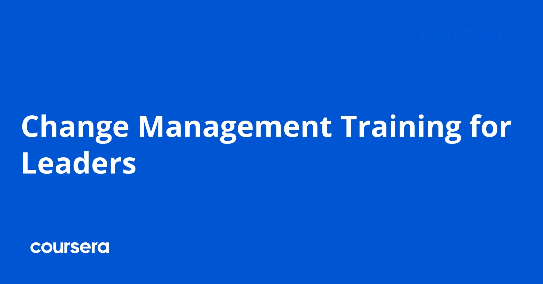 Change Management Training for Leaders