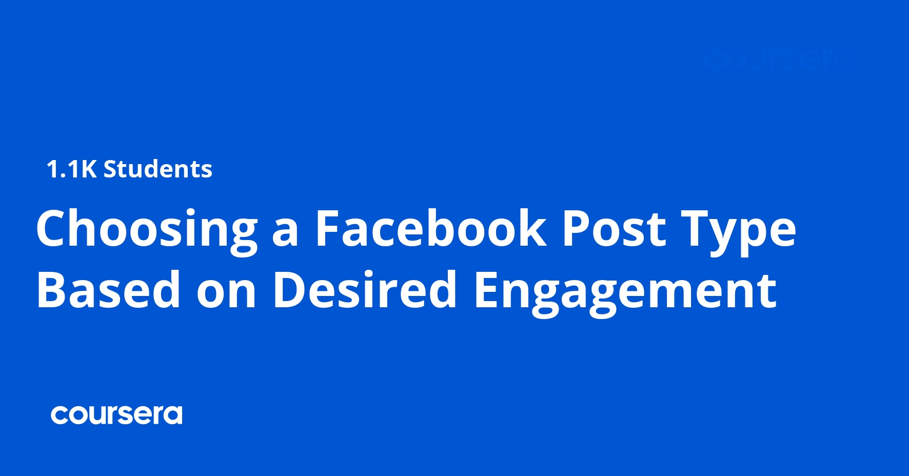 Choosing a Facebook Post Type Based on Desired Engagement