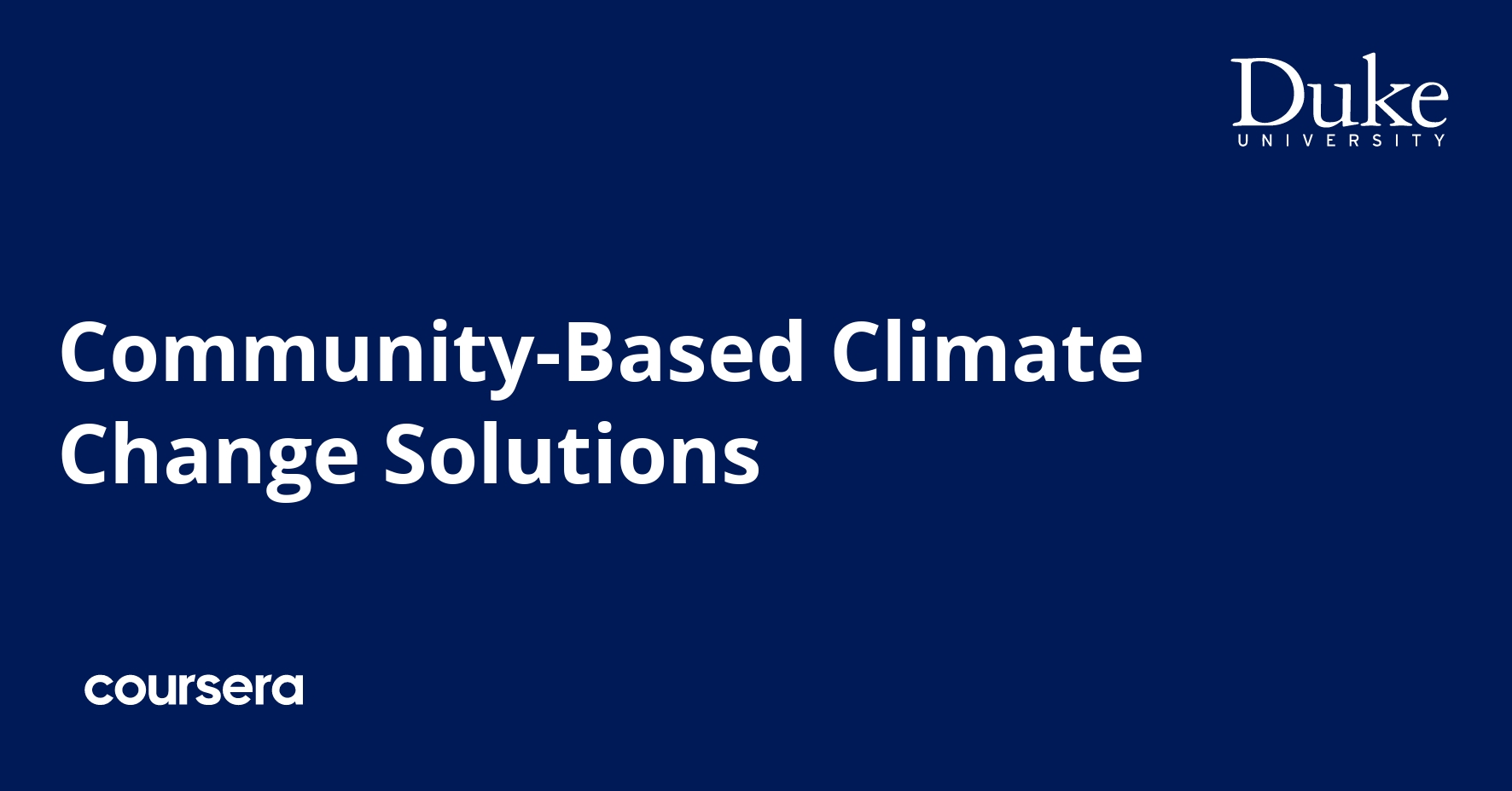 Community-Based Climate Change Solutions