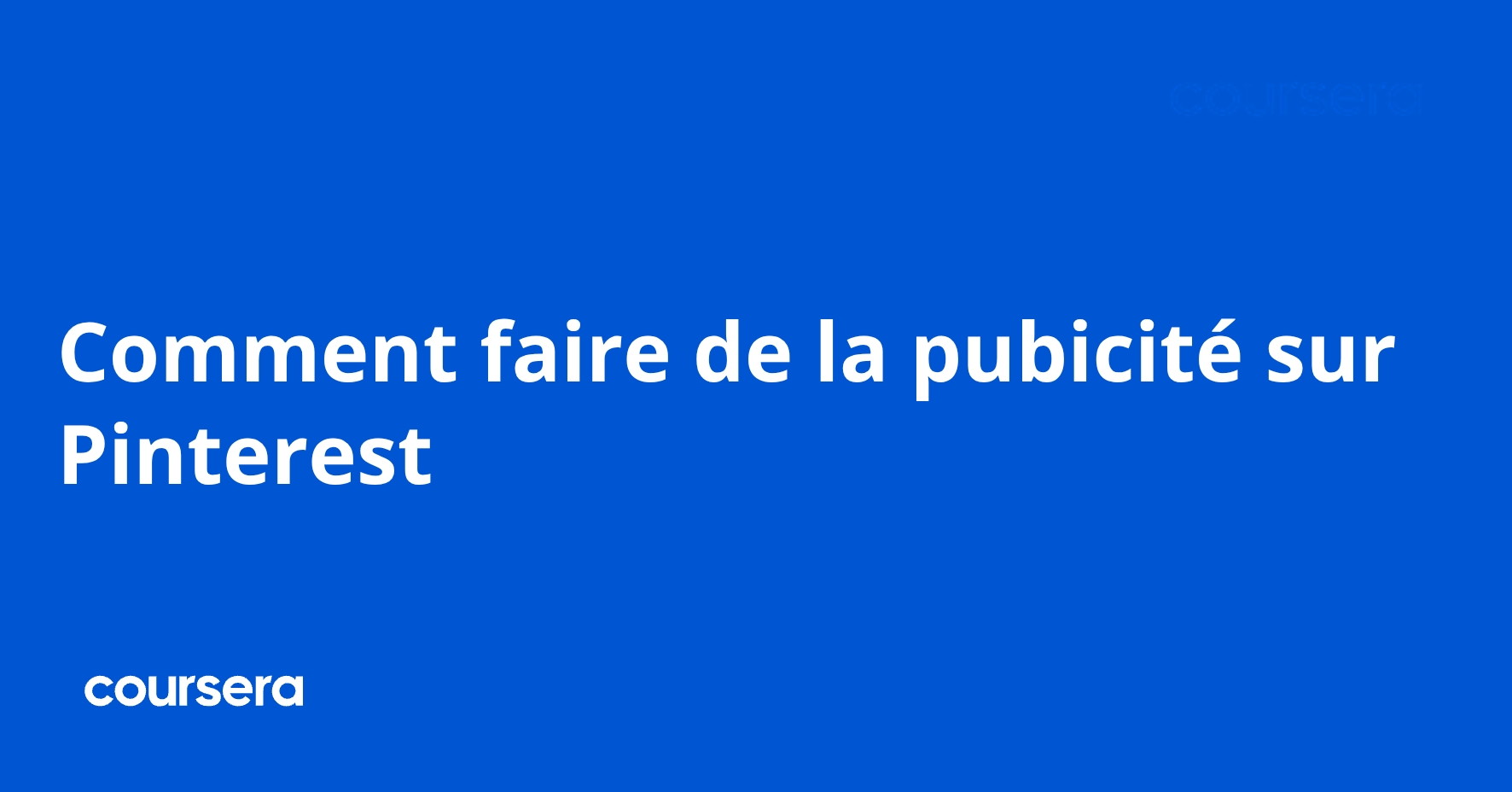 Comment faire de la pubicité sur Pinterest