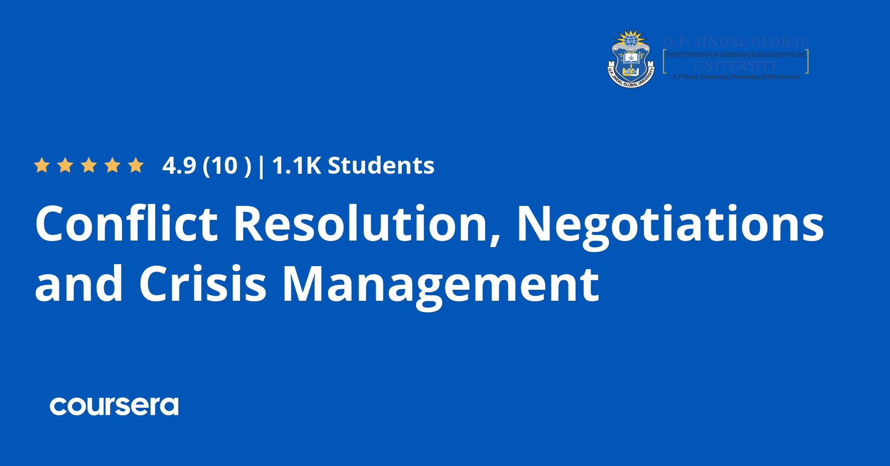 Conflict Resolution, Negotiations and Crisis Management