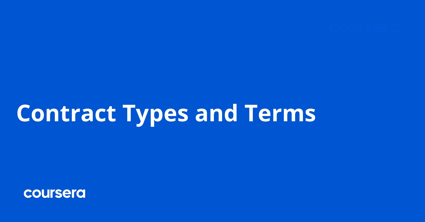 Contract Types and Terms