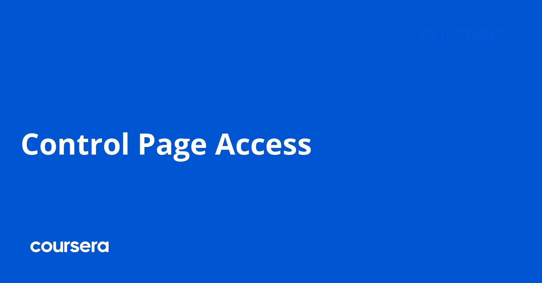 Control Page Access
