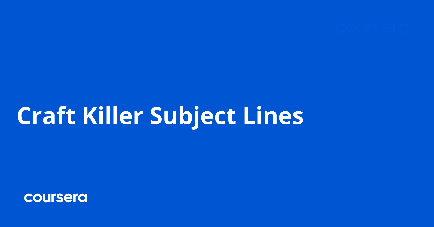 Craft Killer Subject Lines