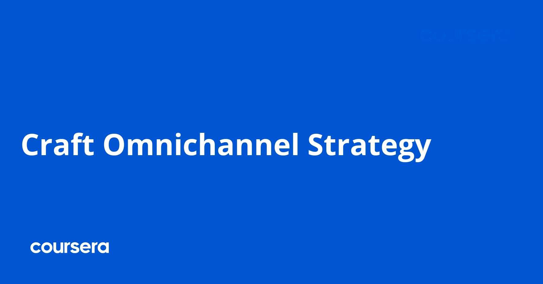 Craft Omnichannel Strategy