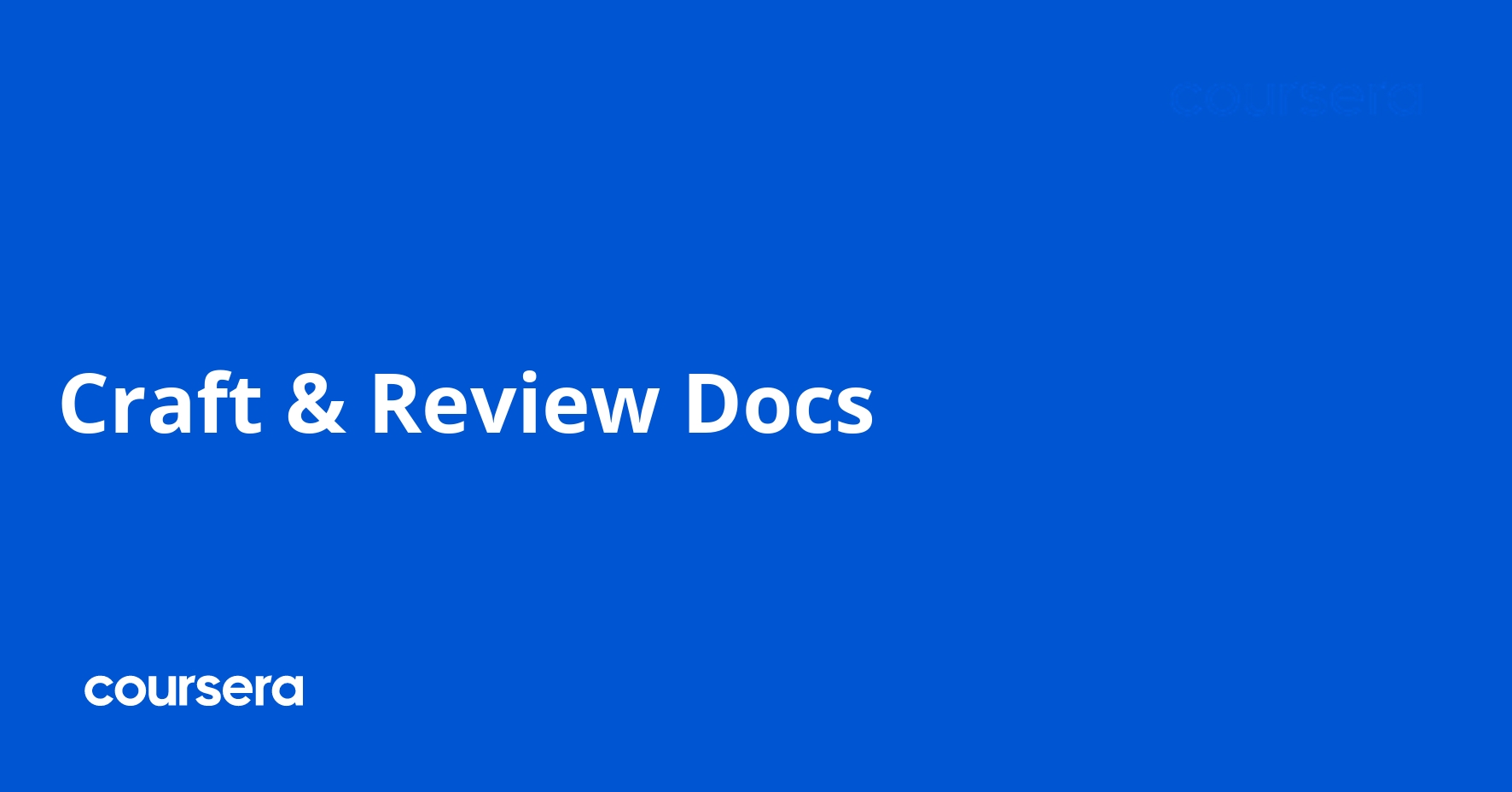 Craft & Review Docs