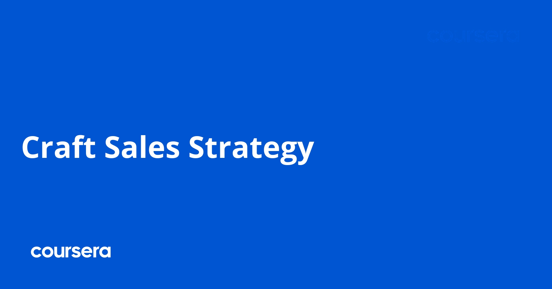 Craft Sales Strategy