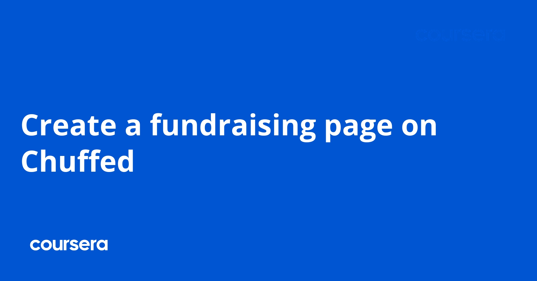 Create a Fundraising Page on Chuffed