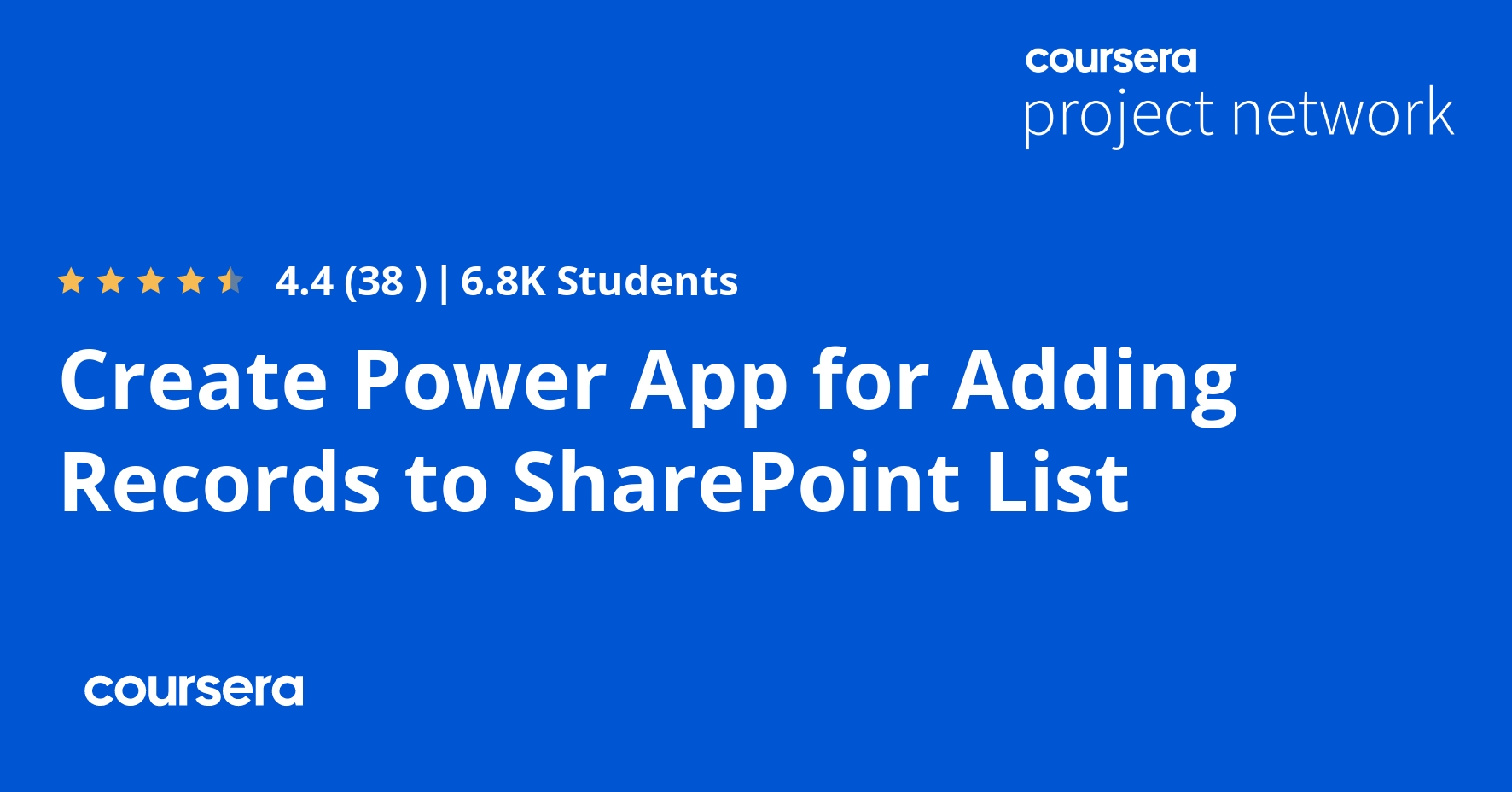  project create power app for adding records to sharepoint list coursera