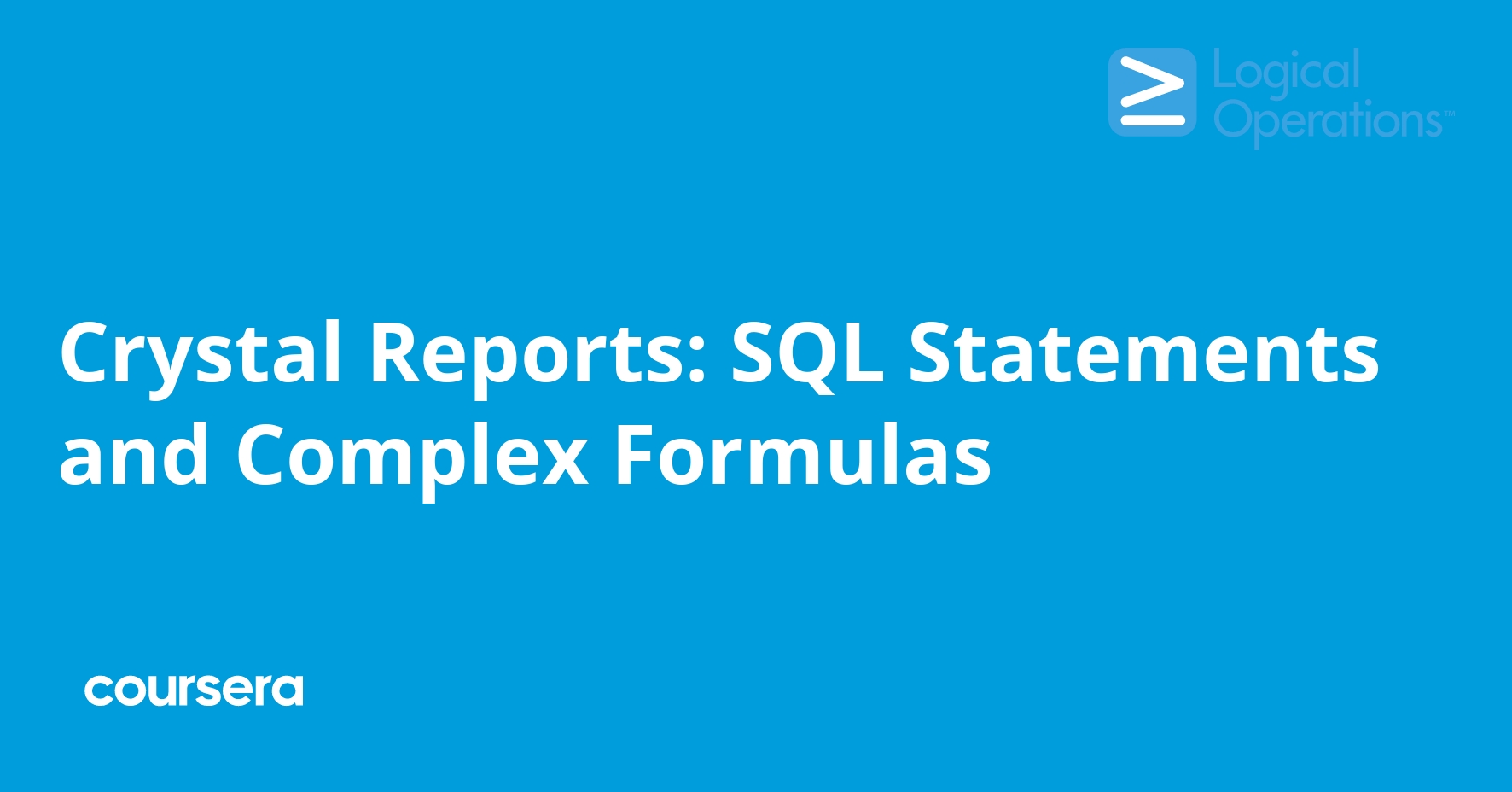Crystal Reports: SQL Statements and Complex Formulas