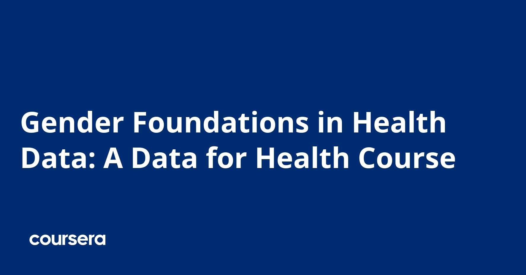 Gender Foundations in Health Data