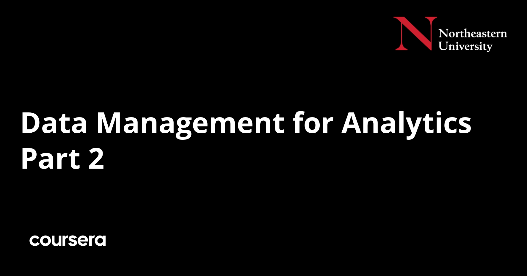 Data Management for Analytics Part 2