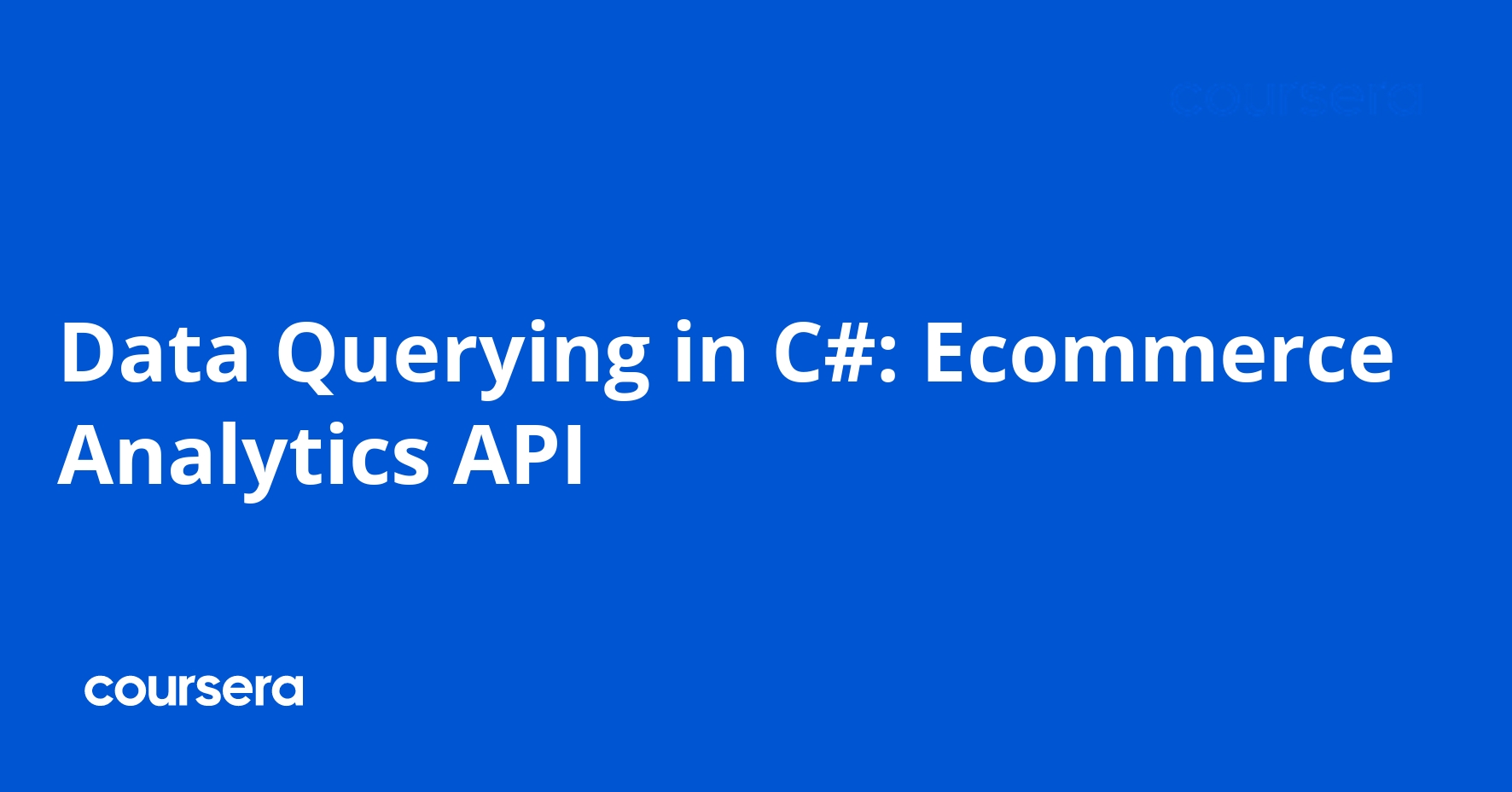 Data Querying in C#: Ecommerce Analytics API