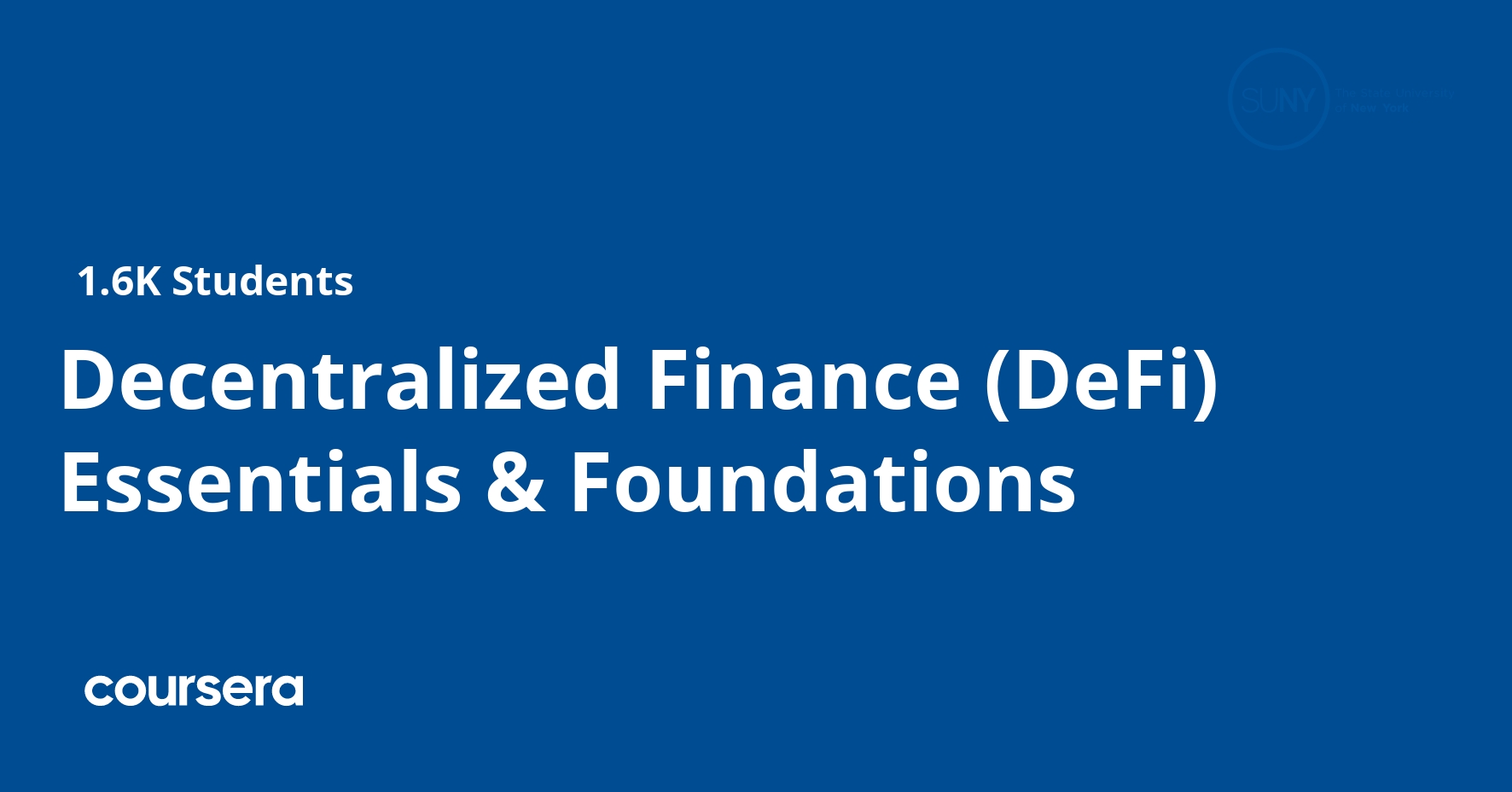 Decentralized Finance (DeFi) Essentials & Foundations | Coursera