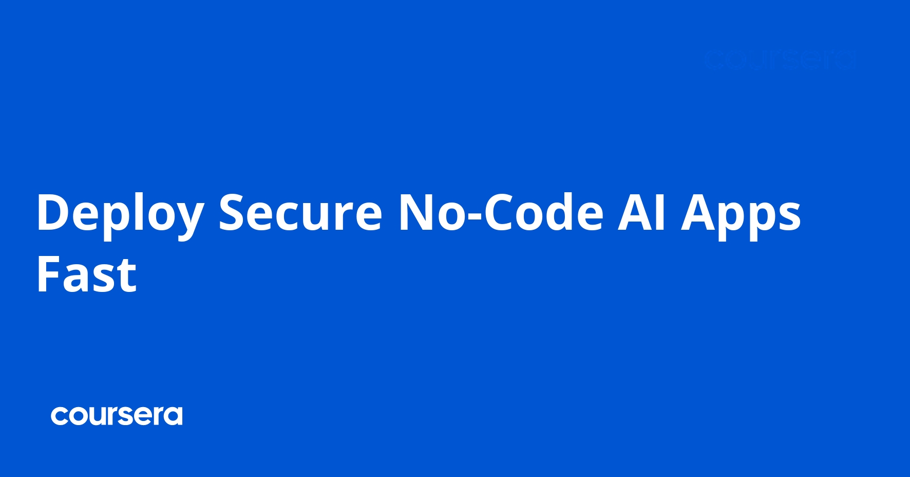 Deploy Secure No-Code AI Apps