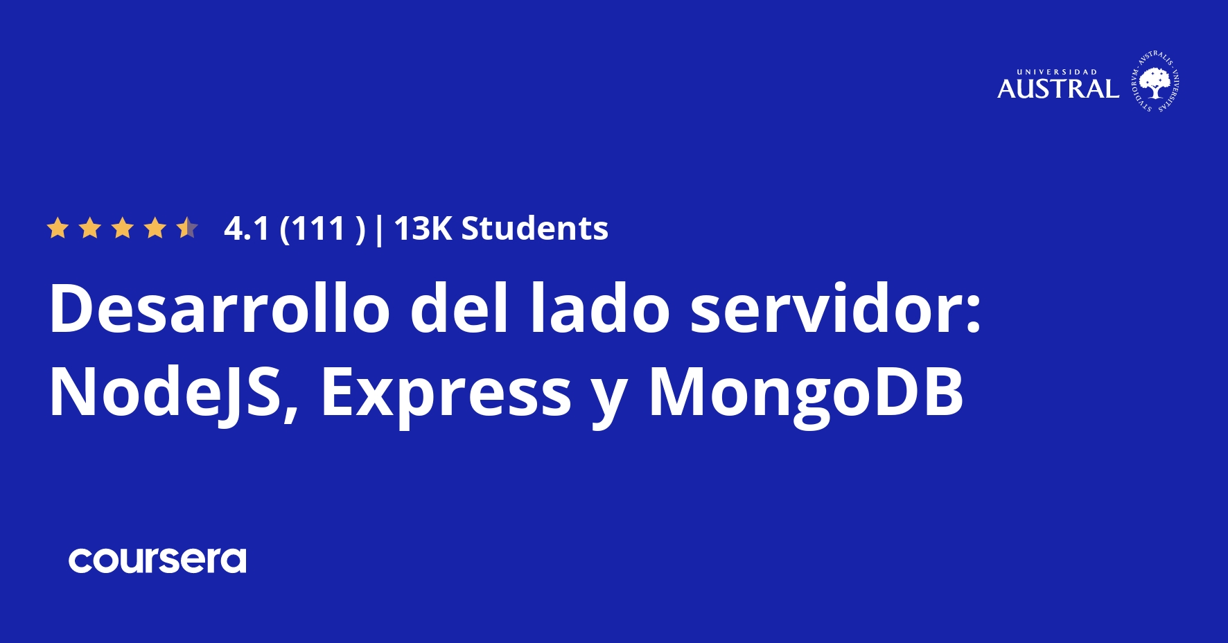 Desarrollo del lado servidor NodeJS, Express y MongoDB Desarrollo del lado servidor NodeJS, Express y MongoDB
