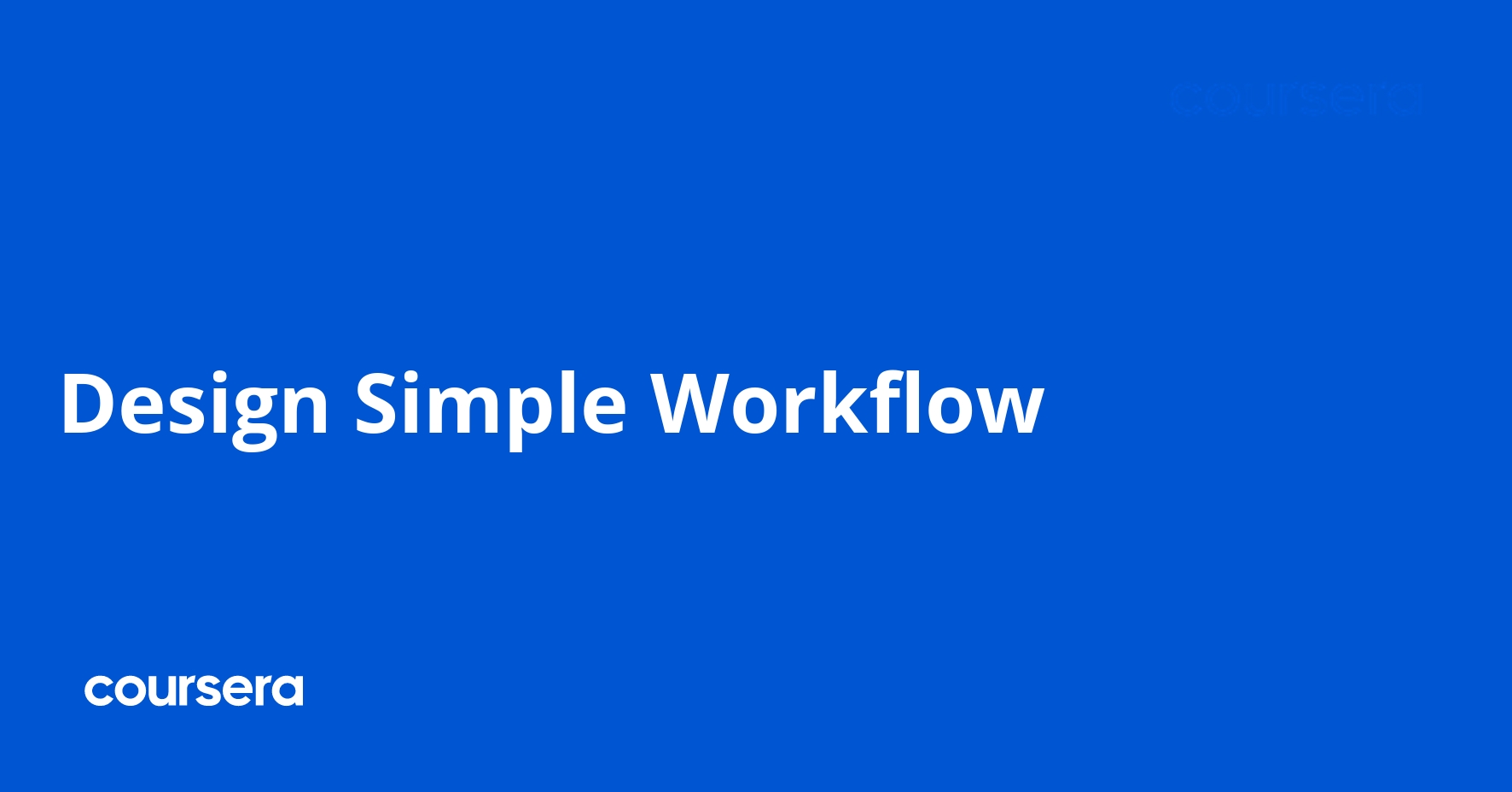 تصميم سير عمل بسيط