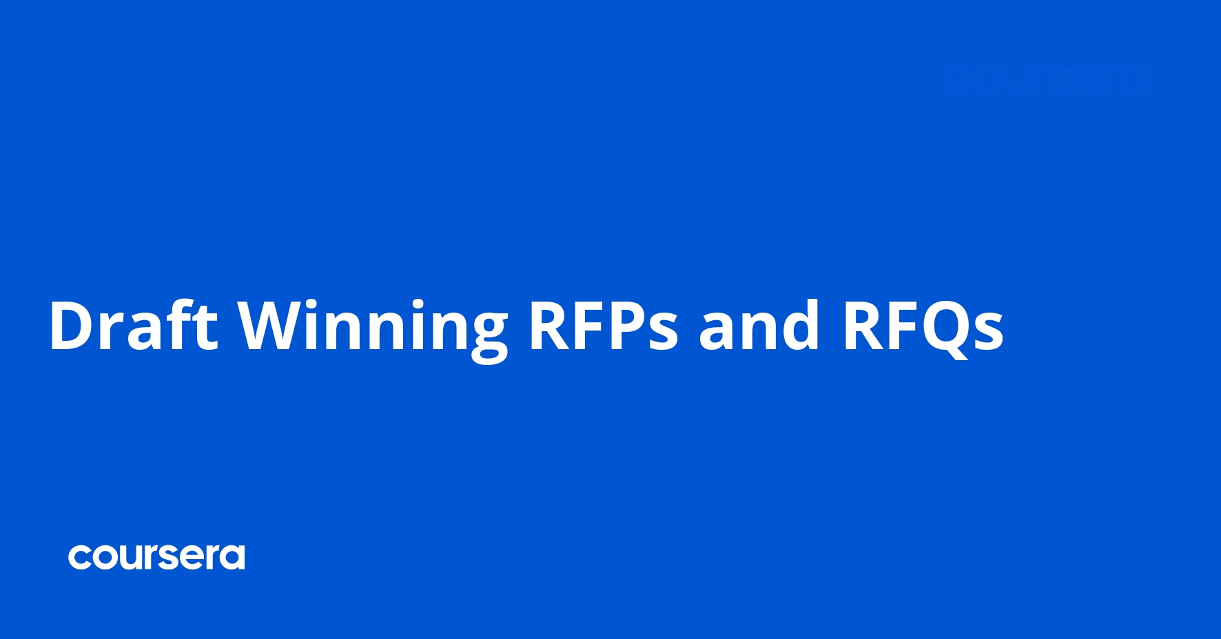 Draft Winning RFPs and RFQs