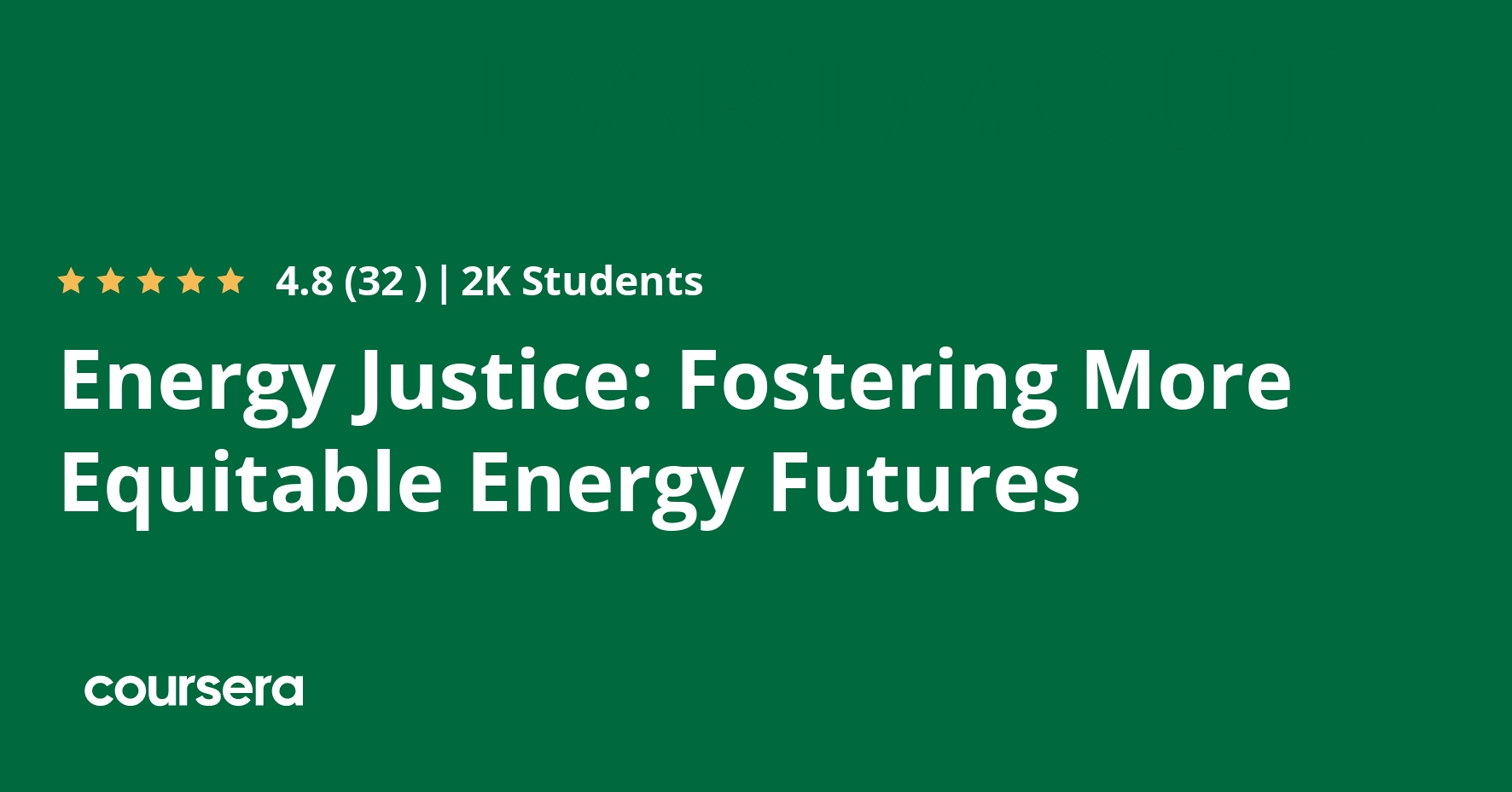 Energy Justice Fostering More Equitable Energy Futures Coursera