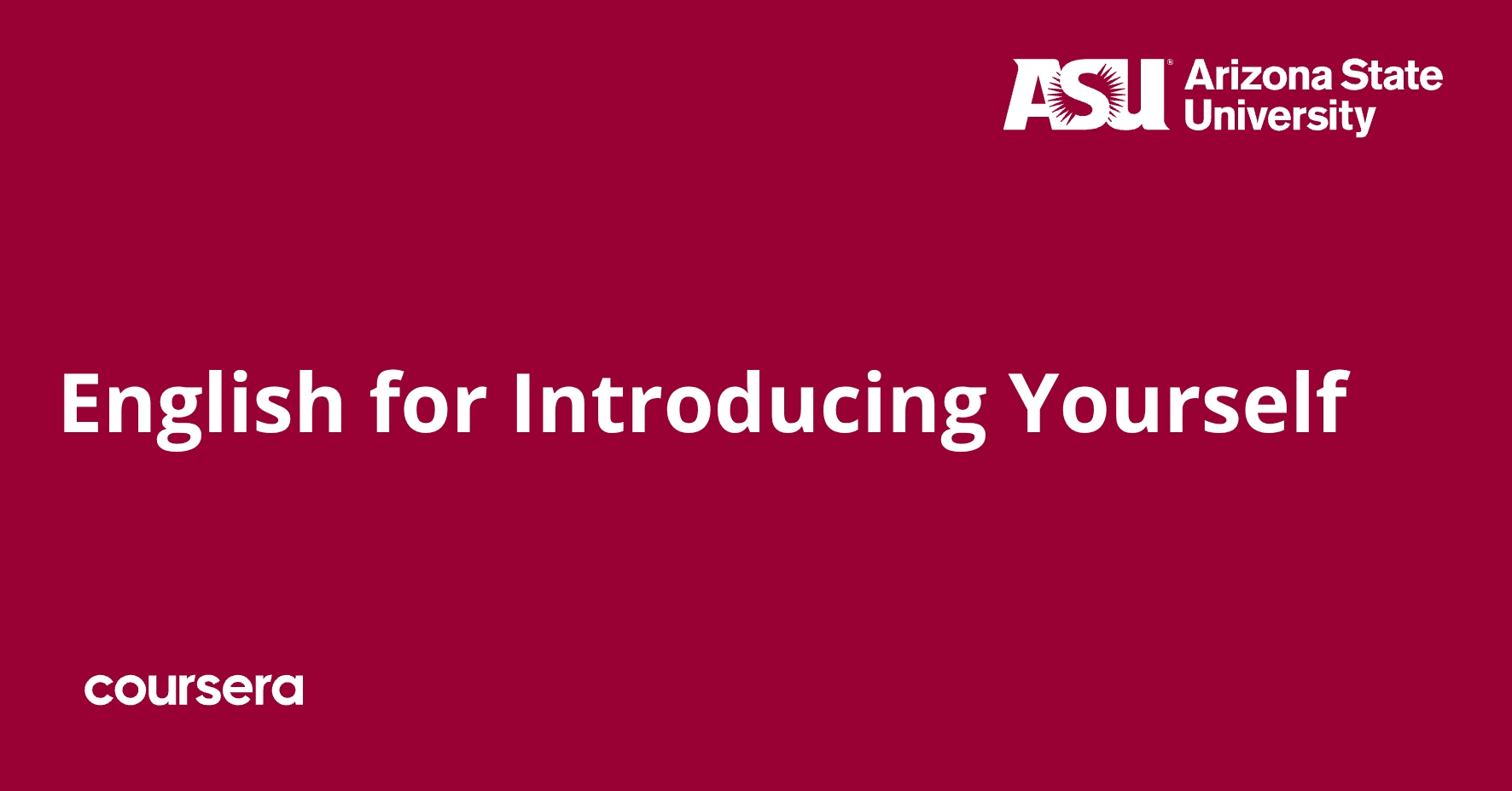 Introducing English English for Introducing Yourself | Coursera