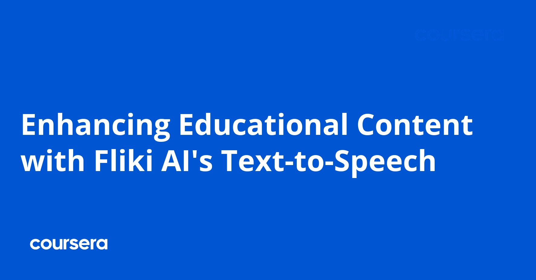 Enhancing Educational Content with Fliki AI Text-to-Speech