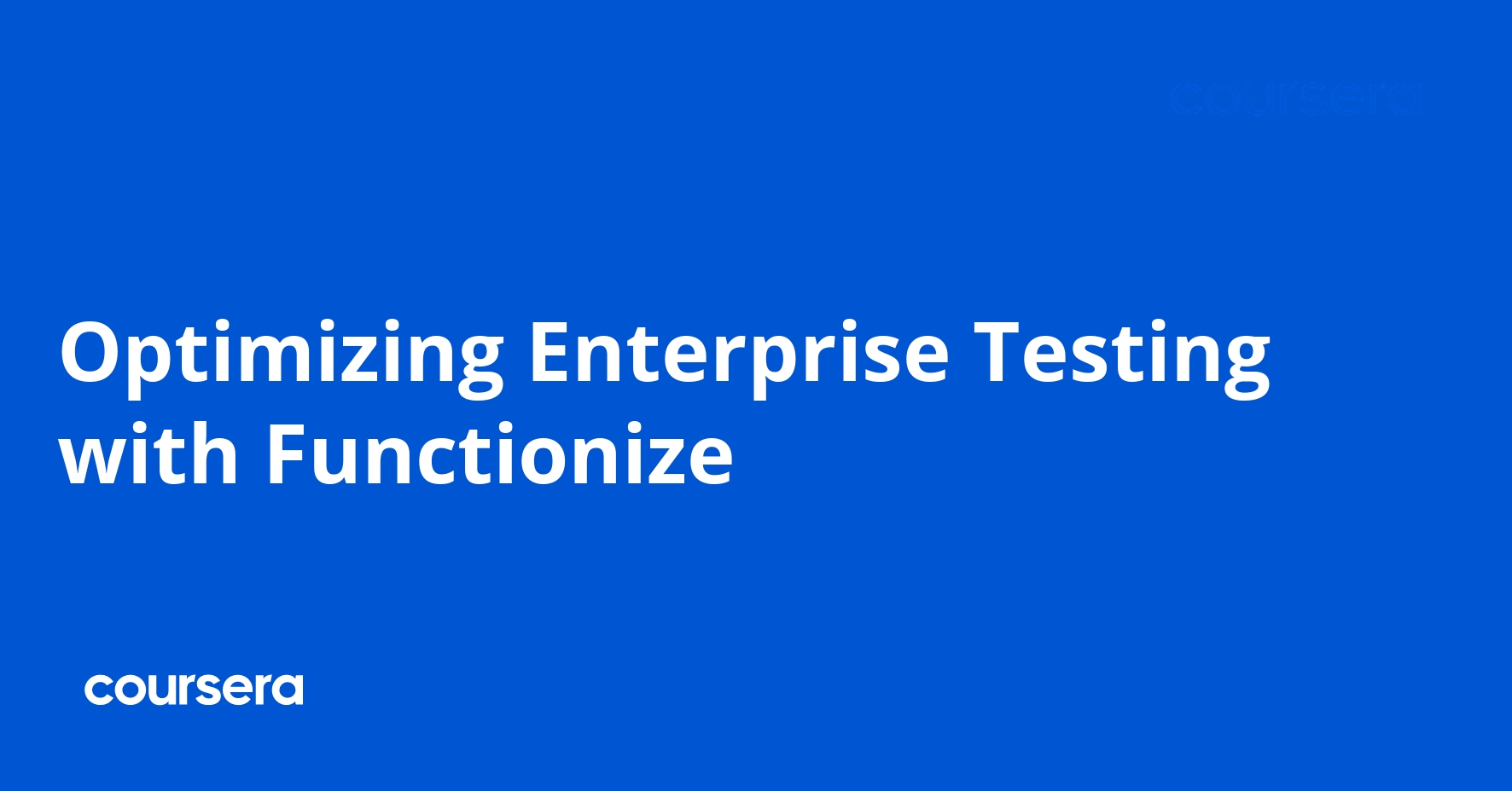 Optimizing Enterprise Testing with Functionize