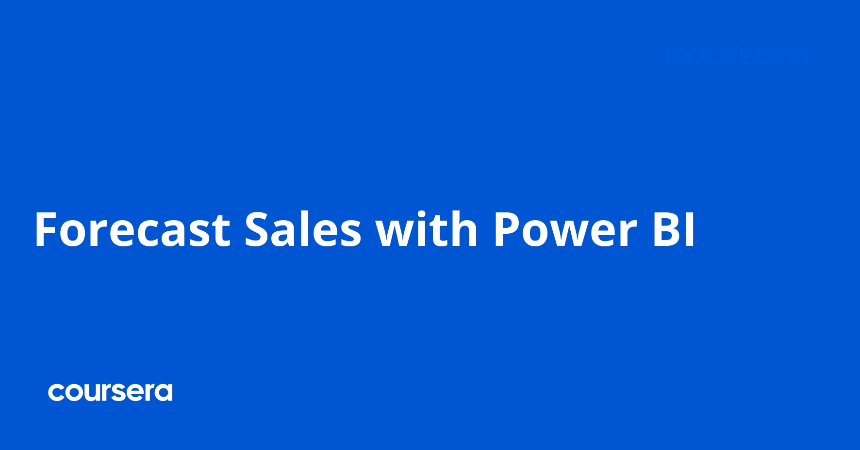 Forecast Sales with Power BI