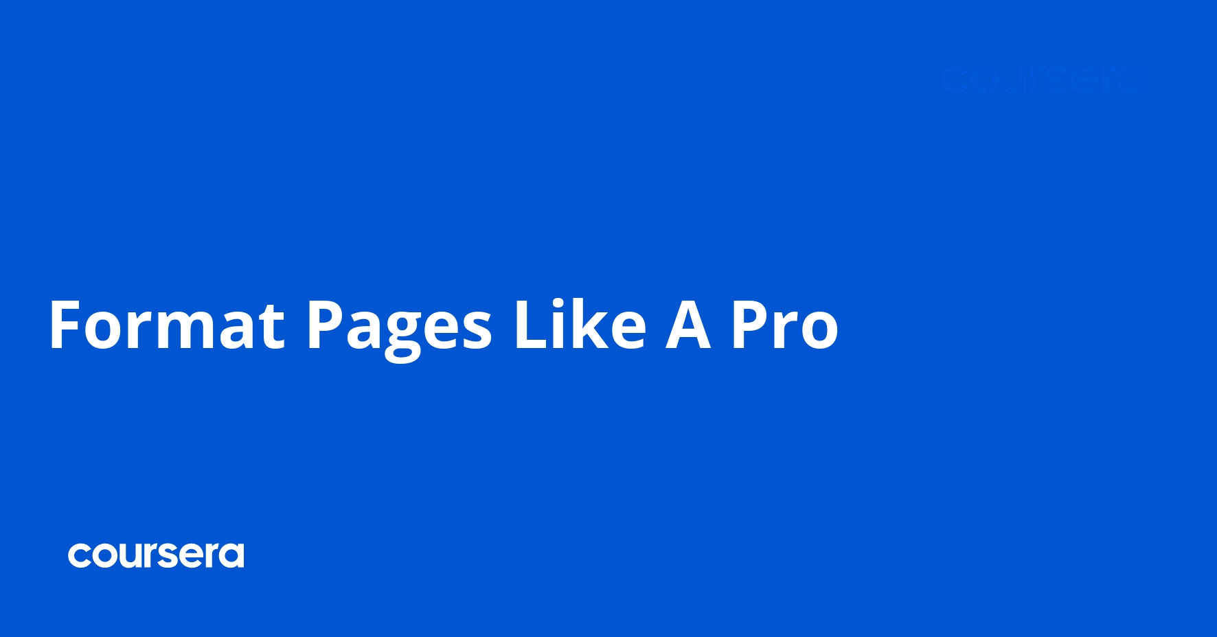 Format Pages Like A Pro