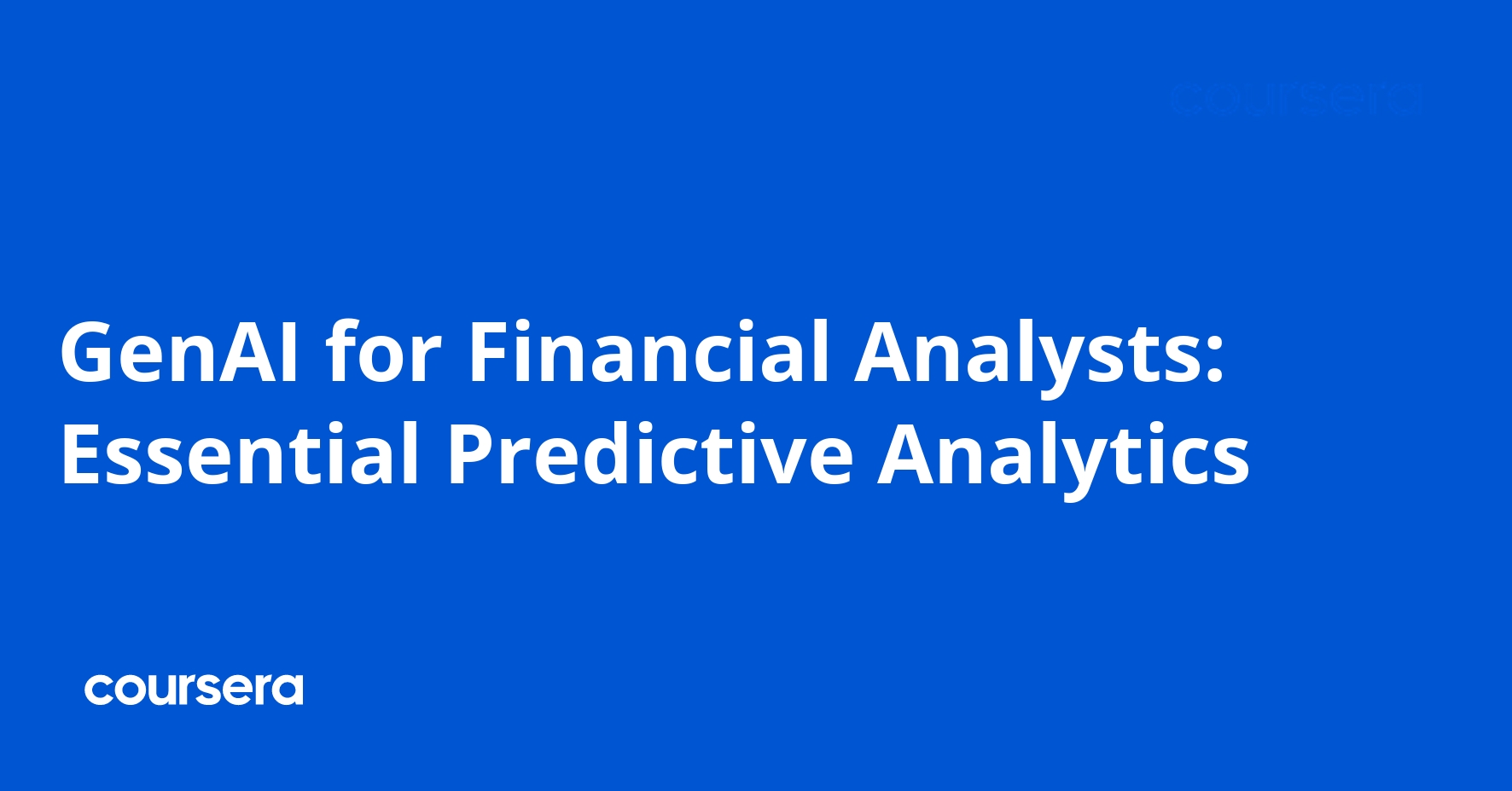 الذكاء الاصطناعي التوليدي للمحللين الماليين: التحليلات التنبؤية الأساسية