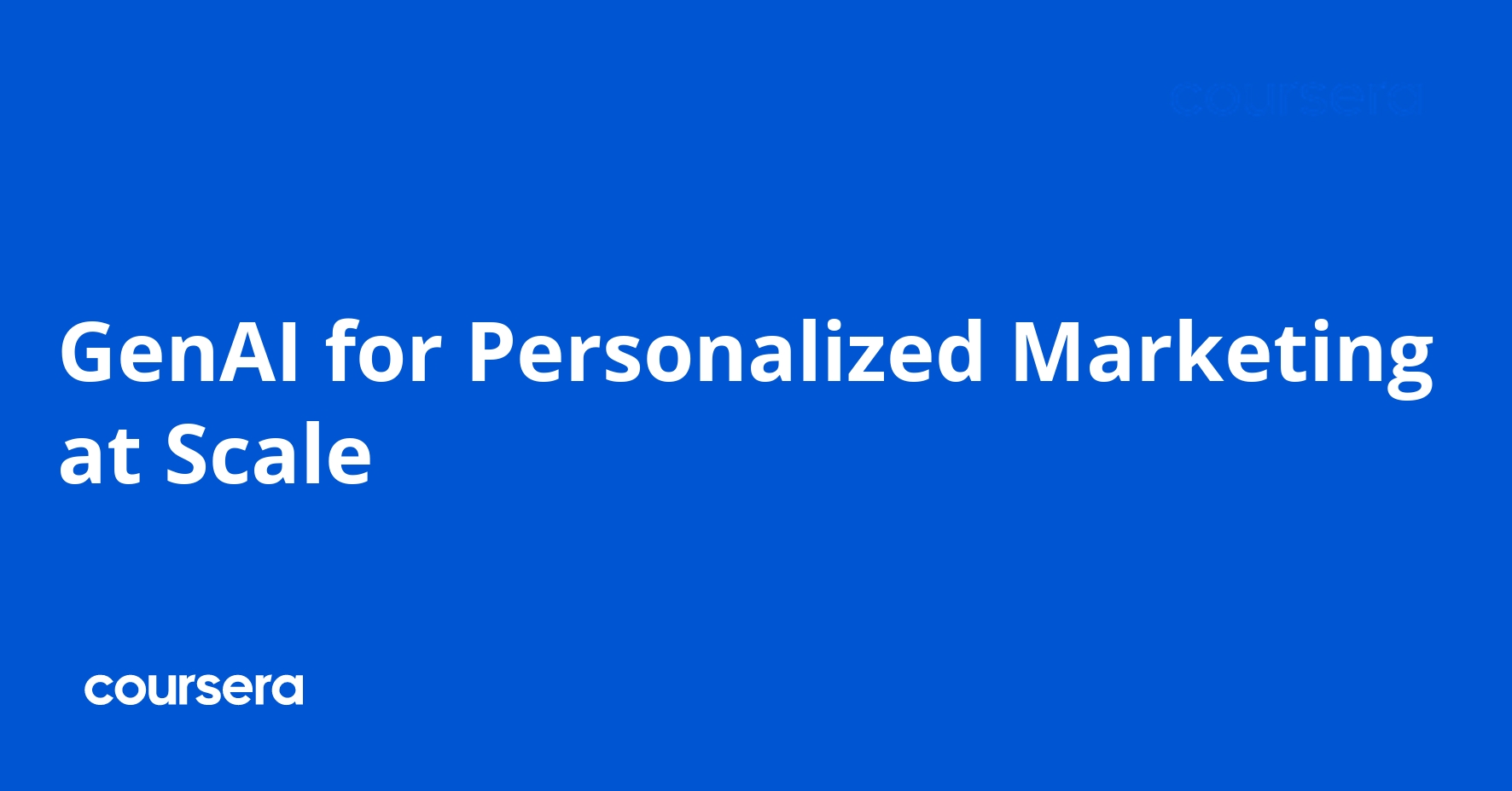 الذكاء الاصطناعي التوليدي للتسويق المخصص على نطاق واسع