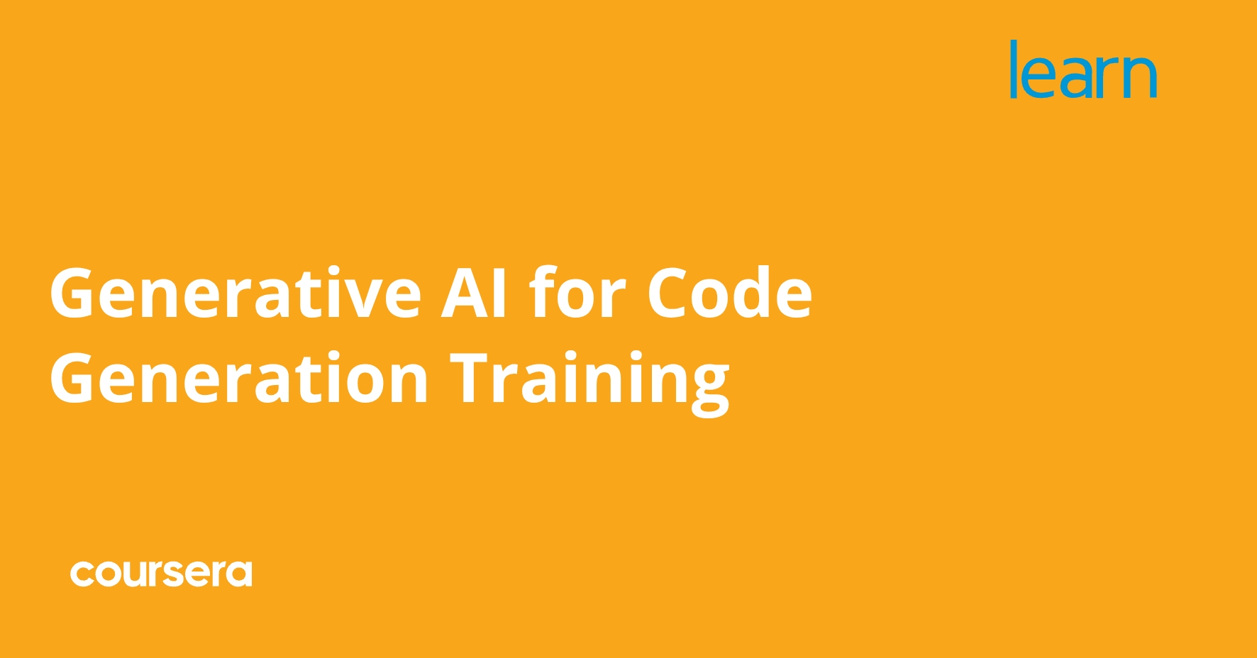 Generative AI for Code Generation Training | Coursera