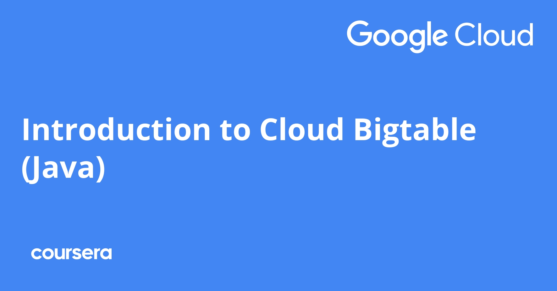 Introduction to Cloud Bigtable (Java)