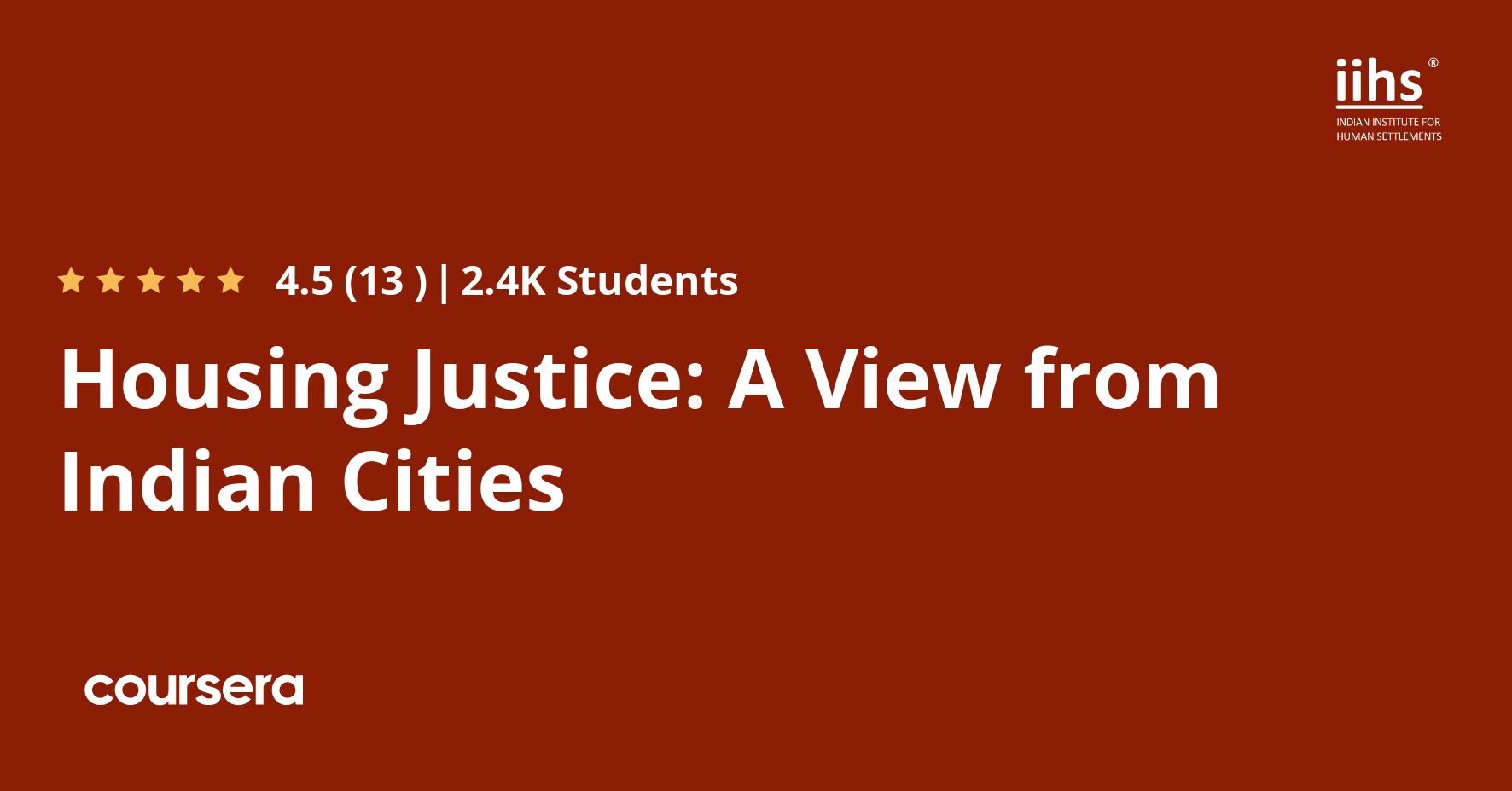Housing Justice A View from Indian Cities Coursera