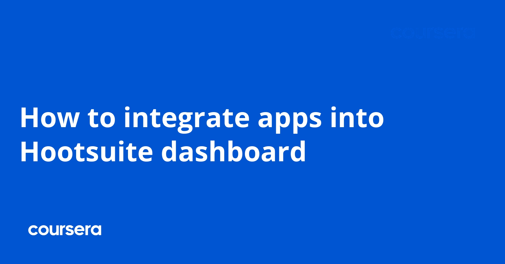 How to integrate apps into Hootsuite dashboard