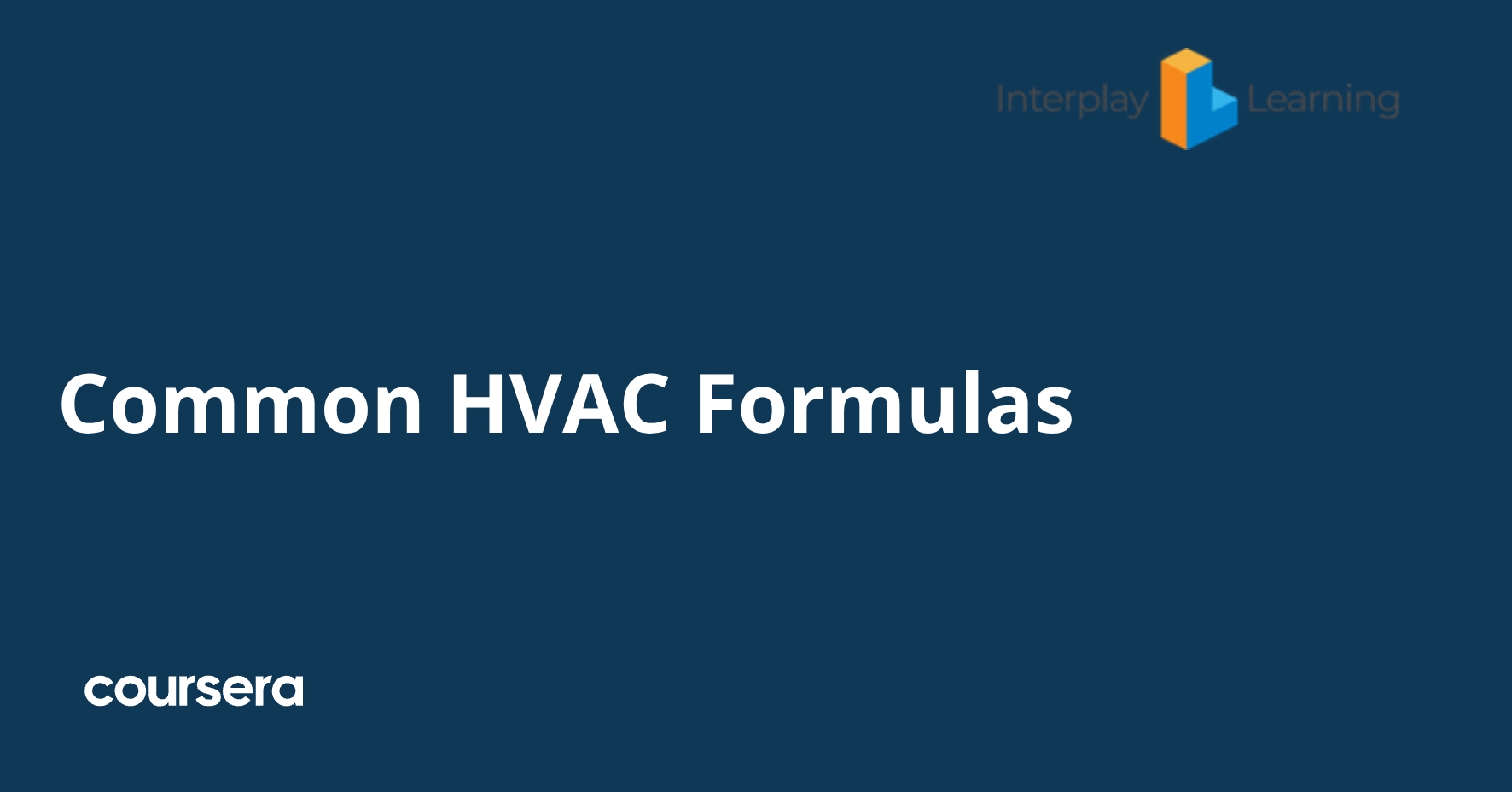 Common HVAC Formulas | Coursera