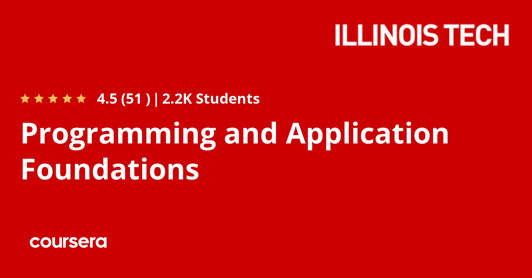 Programming and Application Foundations | Coursera