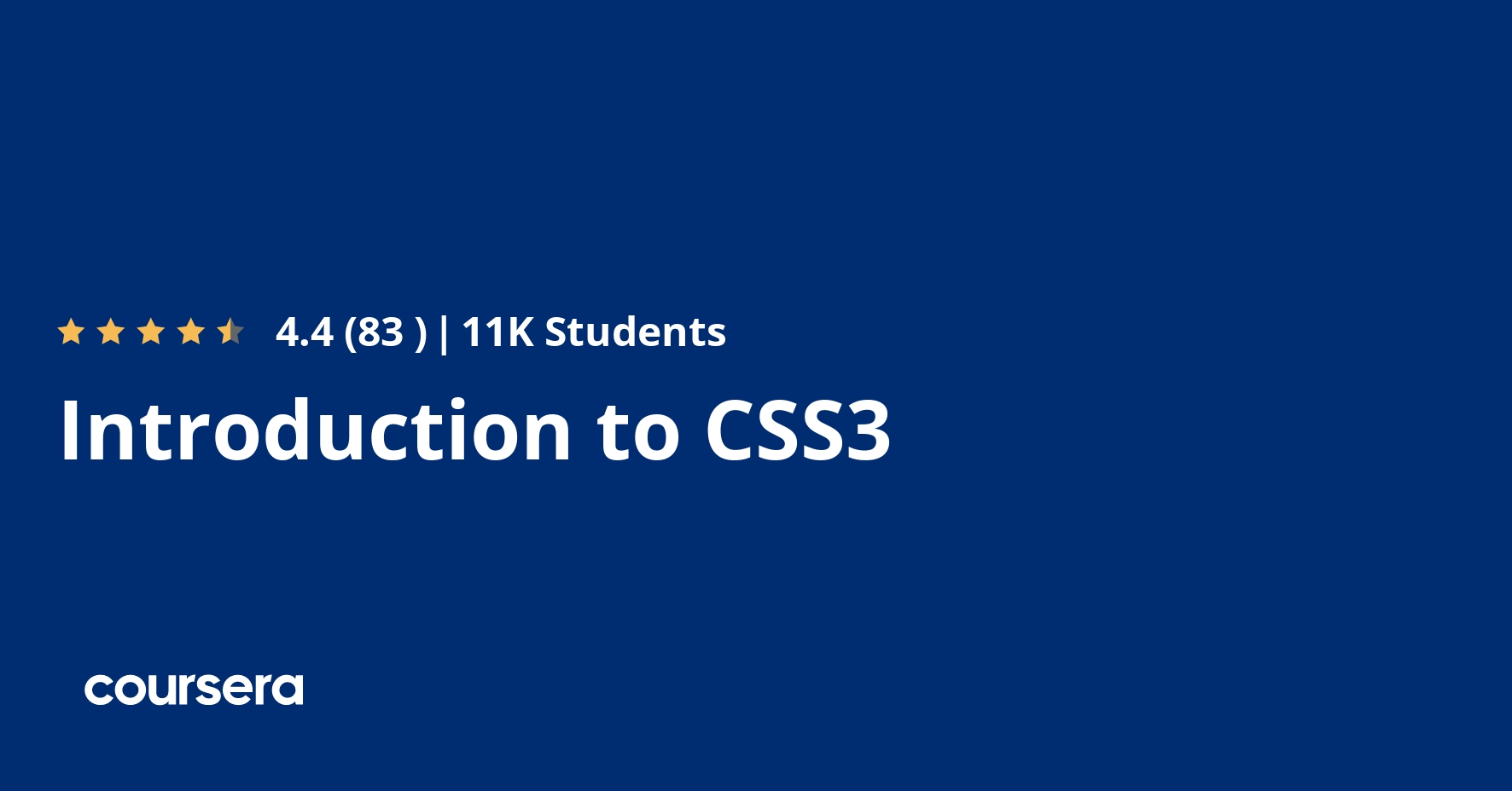 Introduction to CSS3 | Coursera