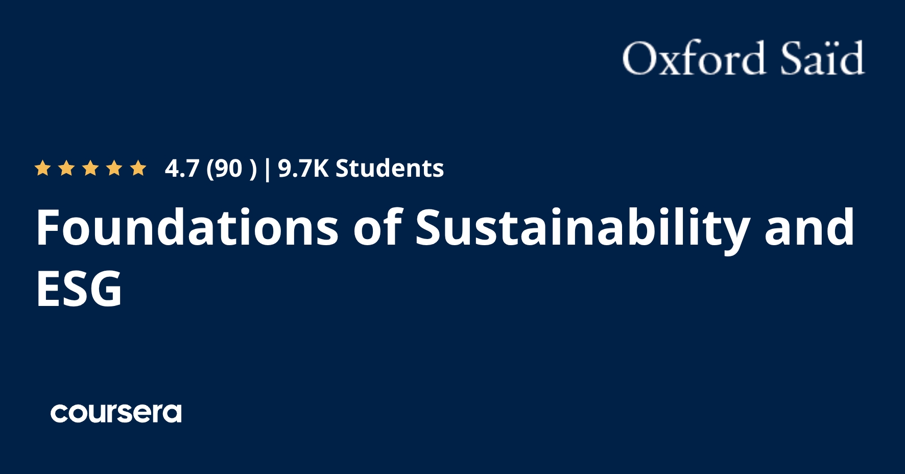 Foundations of Sustainability and ESG — educator-published image