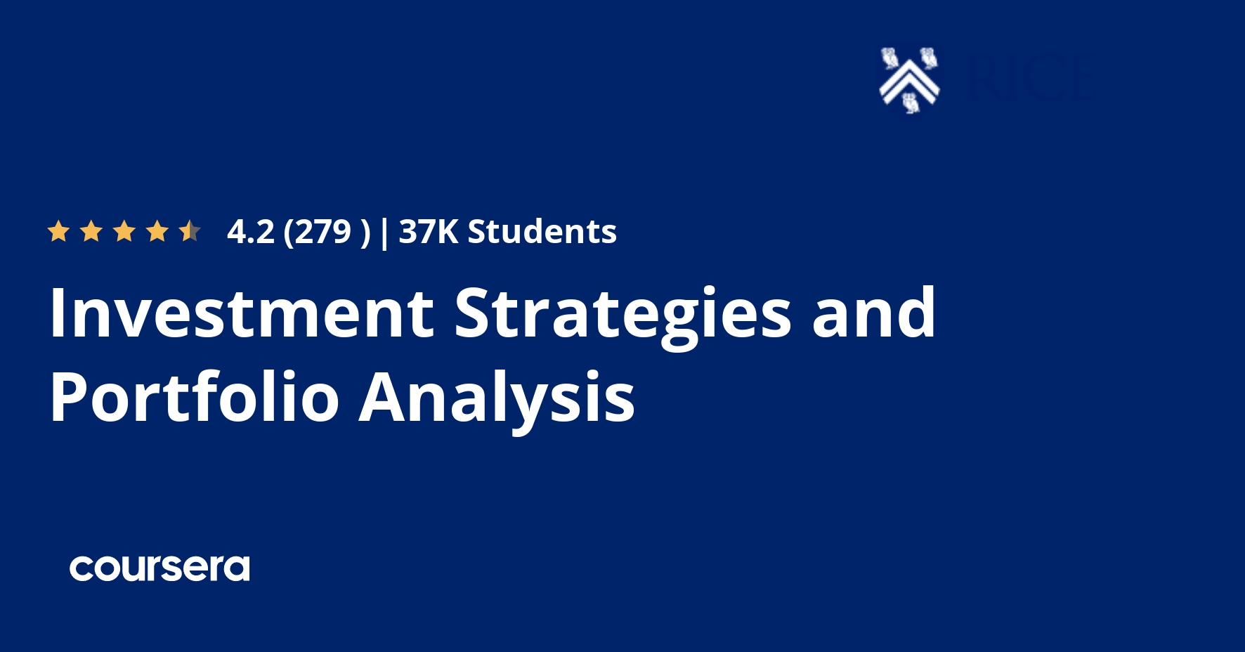Investment Strategies and Portfolio Analysis Coursera