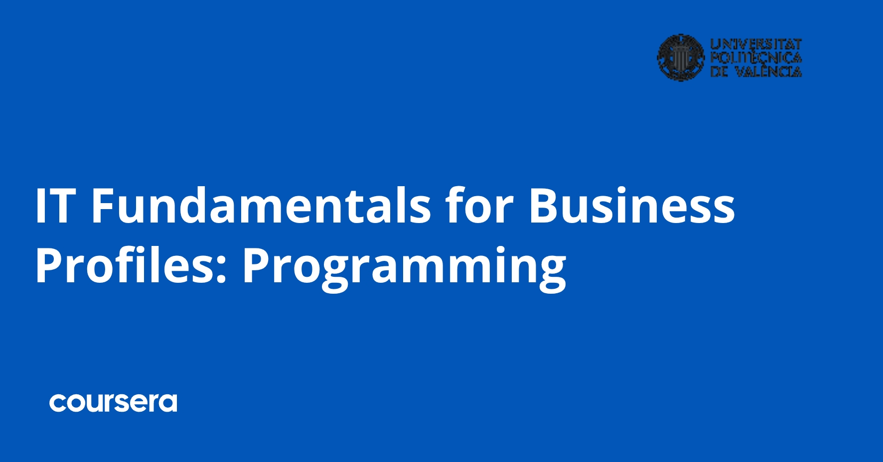 IT Fundamentals for Business Profiles: Programming | Coursera