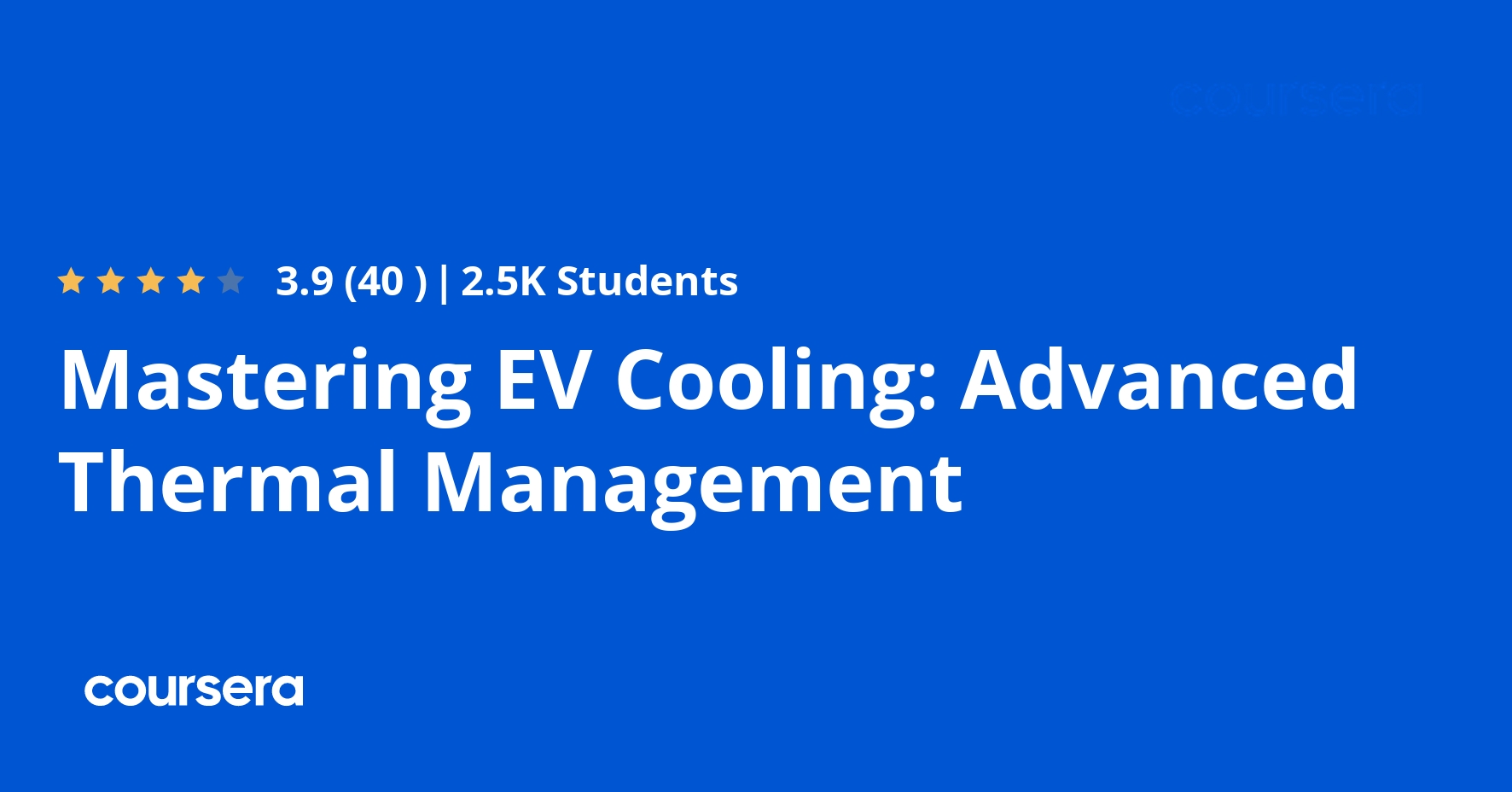 Mastering EV Cooling Advanced Thermal Management Coursera